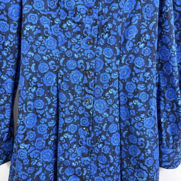 DE LORETA New Pique Dress in Camelia XS Mini Puff Sleeve Smocked Full Button - Picture 6 of 16